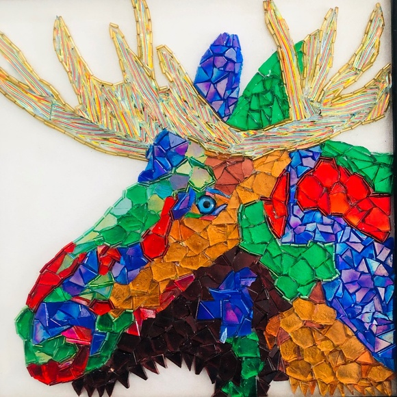 Moose Mosaic Wall Art - Picture 2 of 2